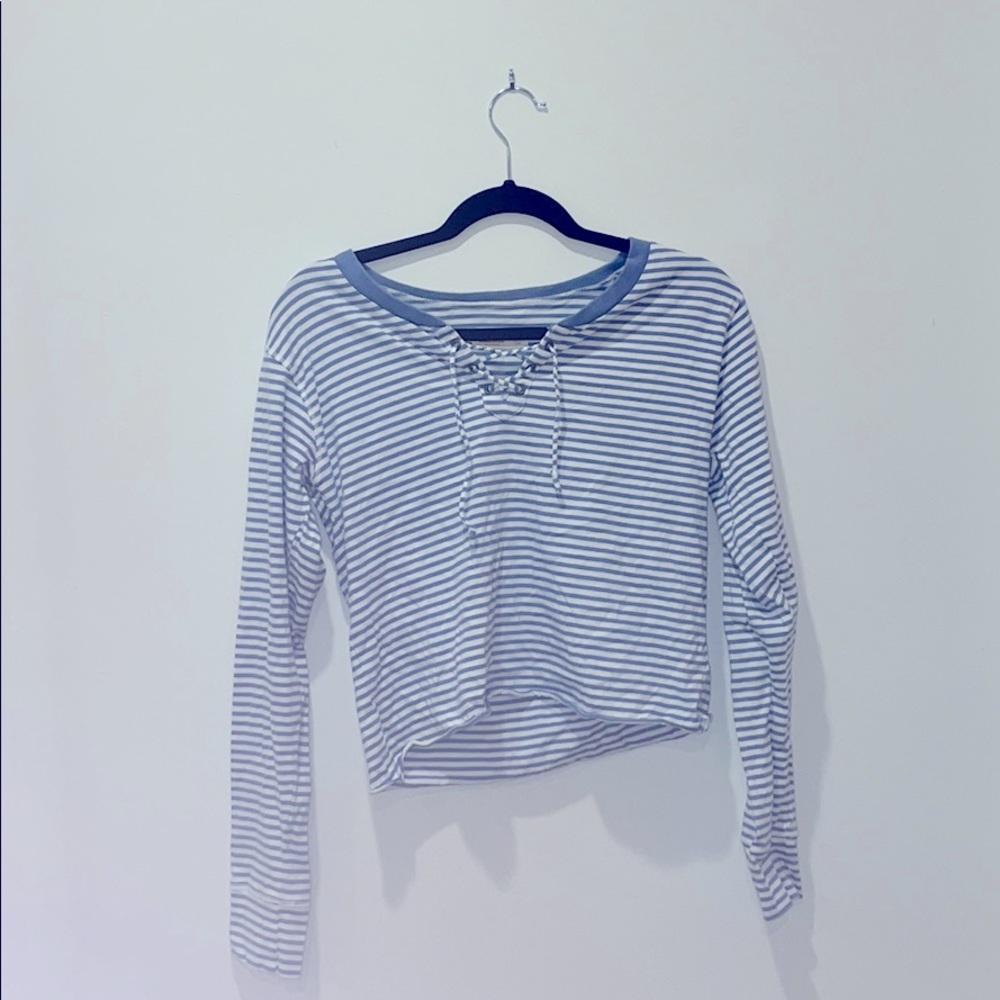 Hollister Blue and White Sweater